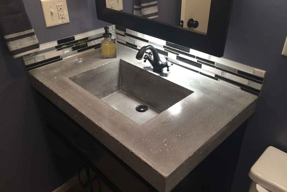 How to Pour Your Very Own Concrete Vanity Countertop